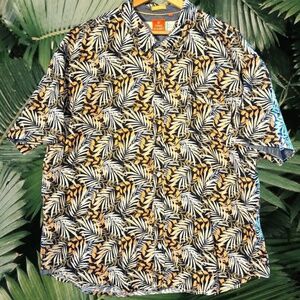Free Planet Size XXL / 2XL Tropical Print Short-Sleeved Button Up Cotton Shirt
